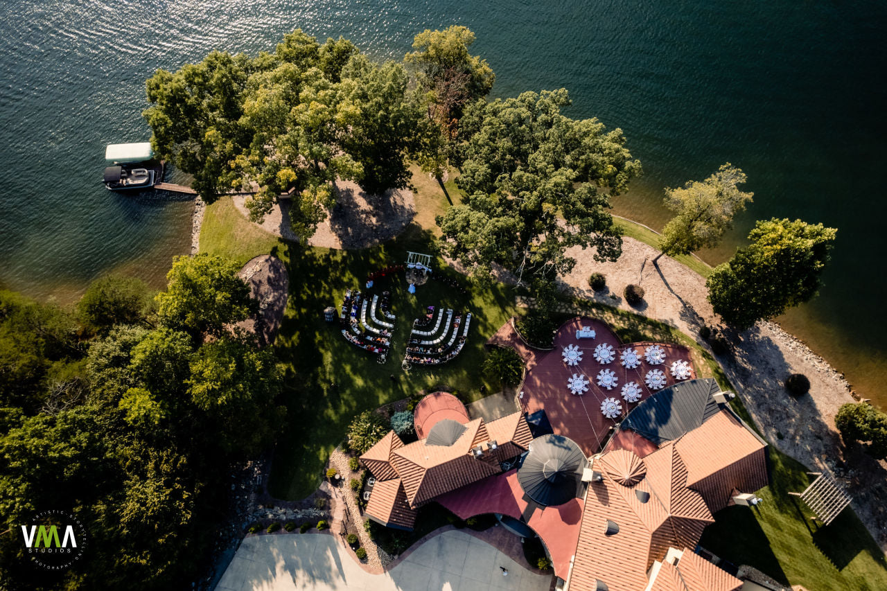 Aerial view of Bella Collina Mansion